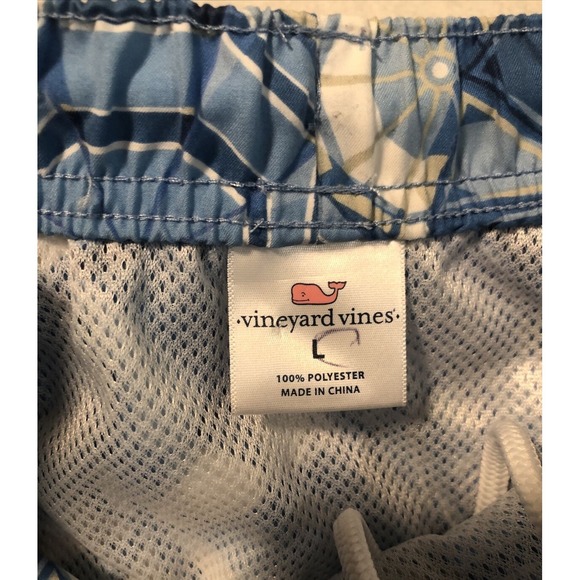 VINEYARD VINES Mens Size L Blue Swim Trunks Novelty Umbrella Beach Summer Shorts - Picture 8 of 13